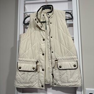 Vintage Lauren Ralph Lauren LRL Women's Cream Quilted Vest